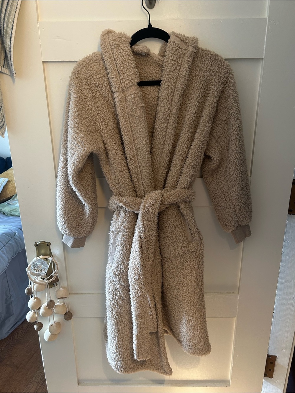 Potteryw Barn Plush Hooded Robe in Taupe